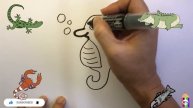 How To Draw a Cute Seahorse | рисуем морского конька для детей