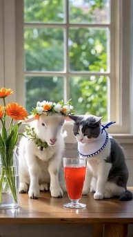 Keep the sheep until they get fat enough before eating them. #cat #cuteecats #ca