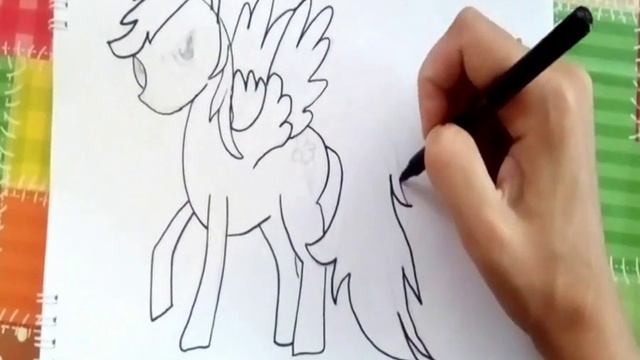 Draw Rainbow Dash Учимся рисовать пони  РенболДэш