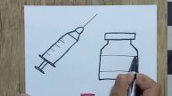 Let's learn how to drawing medicine/ Рисуем для детей шприц медицинский
