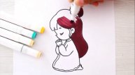 Как нарисовать скромную девочку