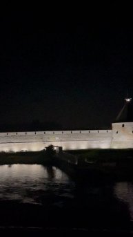 Крепость Орешек ночью (Шлиссельбургская крепость).