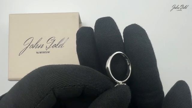 Кольцо из белого золота с 3 сердечками