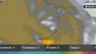 Прогноз облачности и осадков 3-8 мая 2025 от windy.com