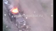 Оптоволоконный FPV-дрон КВН уничтожает пикап ВСУ вместе с личным составом в районе н.п Предтеч...