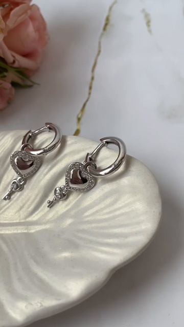 Серьги с подвесками Сердце