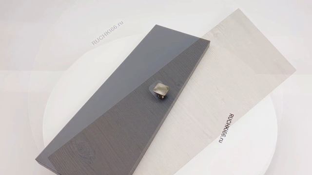 Мебельная ручка-кнопка для шкафа/ящика. Цвет - сталь нержавеющая.