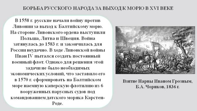 Борьба русского народа за выход к морю в XVI веке.