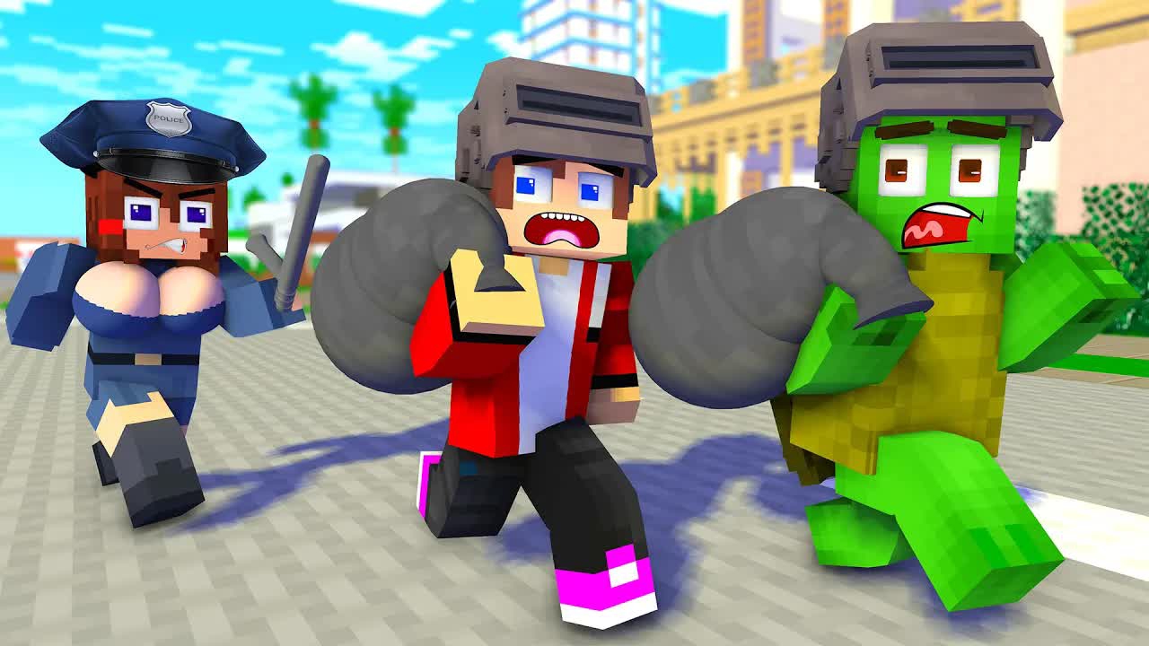 В МАЙНКРАФТЕ ОГРАБИЛИ БАНК 🙀🙀🙀, мультфильм про Майнкрафт