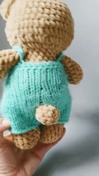 мишка амигуруми в комбинезоне#вязание #игрушкиамигуруми #shorts #мишка