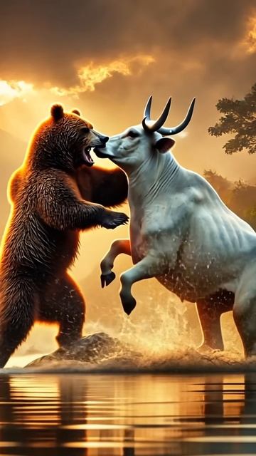 A Lovely Story Of Hardworking 🐄 and A Bastard Bear 🐻 #shorts #aishorts #youtubeshorts #ytshorts