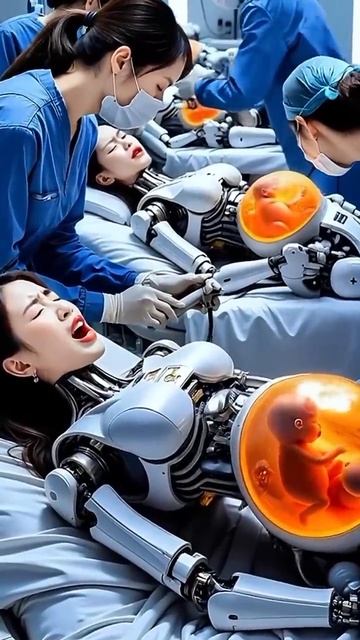 Будущее роботов с искусственным интеллектом, рожающих в больницах 🏥👶 #роботы #робот