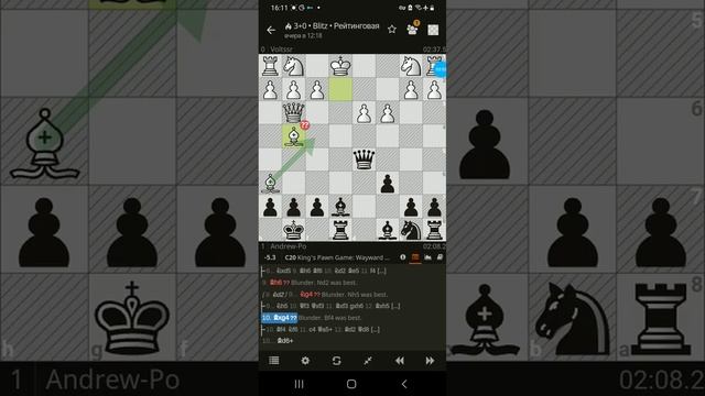 Играю в шахматы. Короткая но интересная партия.