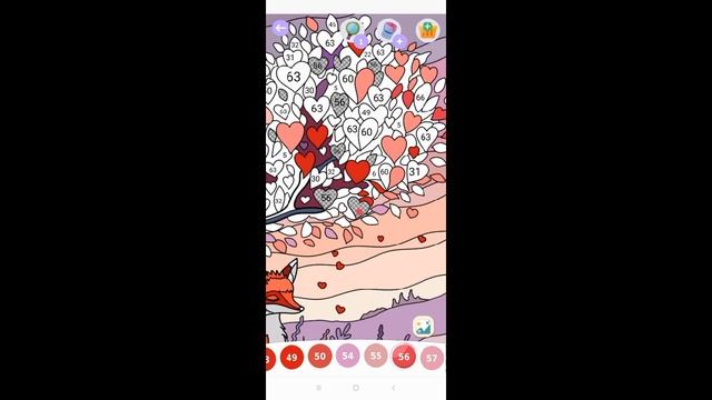 Game "Relax " - Лиса возле дерева с листьями из сердечек (Fox near a tree)