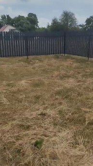 Видео забора Штакетник металлический Круглый 122мм двусторонний RAL 7024 серый графит фигурный край
