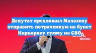 Депутат предложил Малахову отправить потраченную на букет Киркорову сумму на СВО