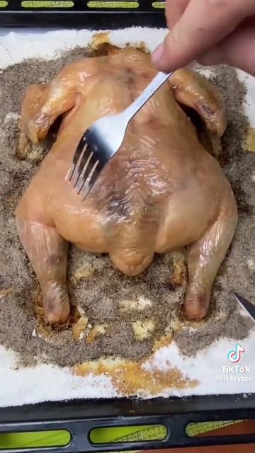 Курица на соли в духовке