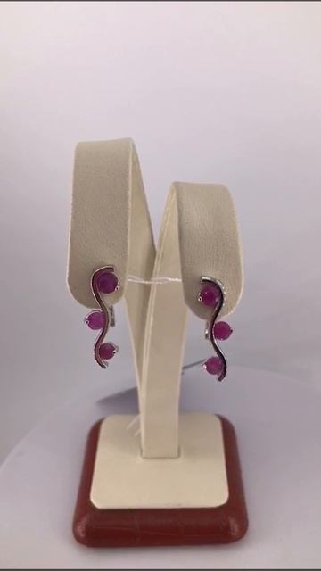 Серьги из серебра с Рубином
