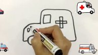How to draw and color an ambulance for kids| Как нарисовать машину скорой помощи