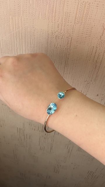 Гибкий браслет Xuping Jewelry с голубыми кристаллами Swarovski