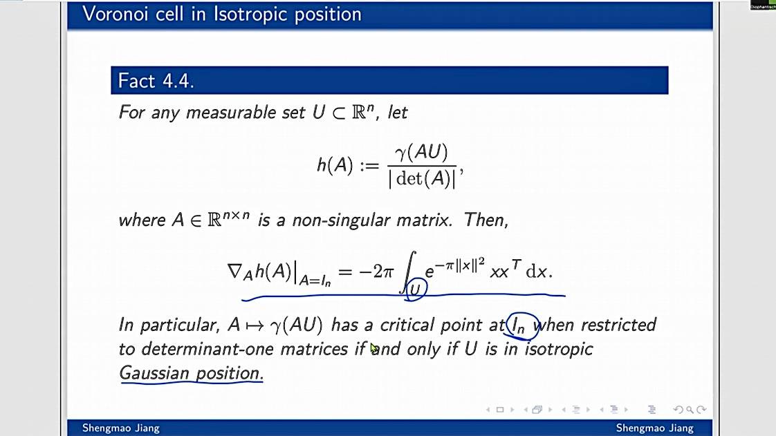 Диофантовы приближения. Спецсеминар. Лекция 19. Shengmao Jiang