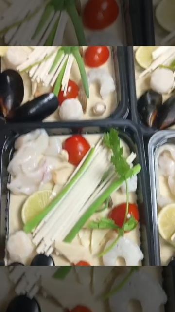 Производство Супов Том Кха Кай из морепродуктов