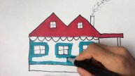How easy it is to draw a house for children / Как нарисовать домик легко и просто детям