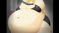 Anime girl weight gain by force feeding