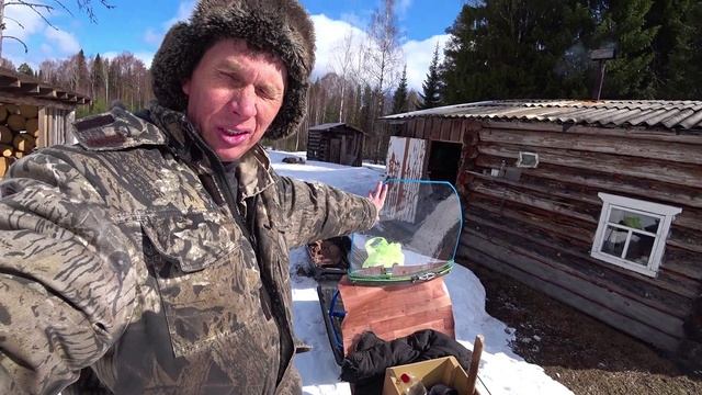 Целый день в тайге. Это мотособака меня радует. Везу тяжёлвй груз. 17.04.25