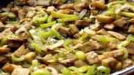 Баклажаны с луком и болгарским перцем