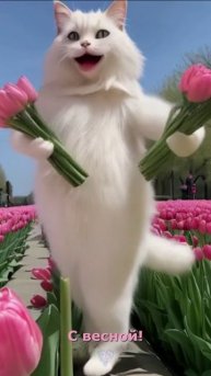 Котики с цветами
