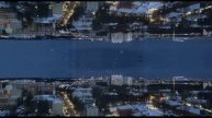 Стая ворон летает под грустную музыку