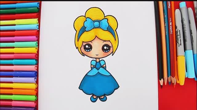 Как нарисовать блондинку ДЕВУШКУ в красивом пышном платье