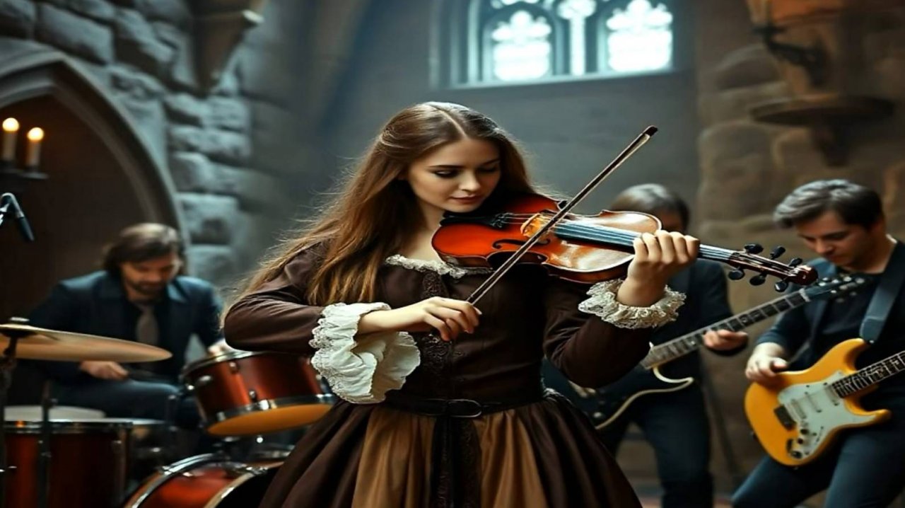 Violin and electric guitar metal music 58