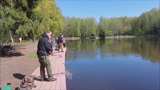 Поимки форели на спиннинг и поплавочную снасть. Клёвое место, Лосиный остров, нижний водоём.
