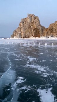 Лёд на Байкале, лучшее время кататься на коньках по Байкалу, февраль 2025