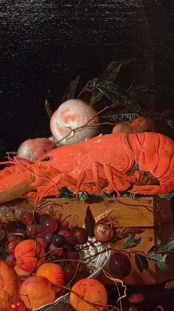 Ян Давид де Хем. Натюрморт с розами, омаром и стеклянными бокалами.