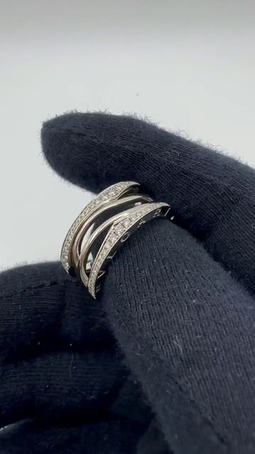 Кольцо из белого золота с природными бриллиантами в стиле Bvlgari Zero
