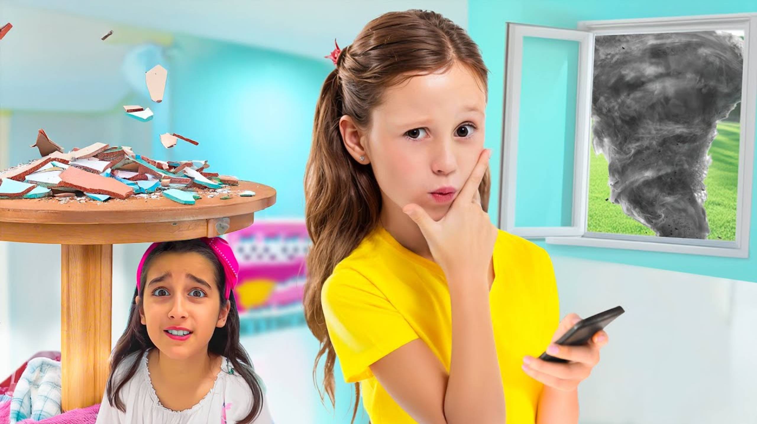 Лайк Настя и Папа рассказывают о правилах безопасности во время урагана. Лайк Настя