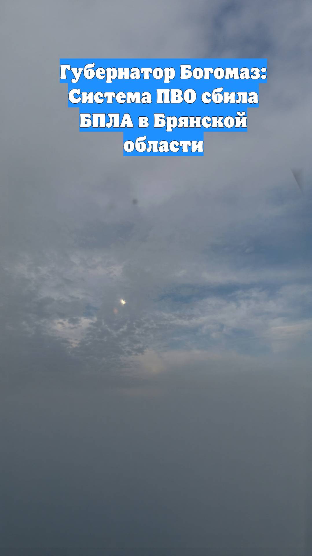 Губернатор Богомаз: Система ПВО сбила БПЛА в Брянской области