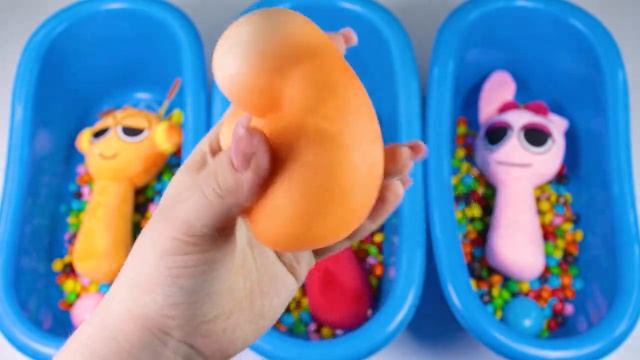 4 Minutes Satisfying Video _ Mixing Funny Candy ASMR & Make Up in 3 Bathtubs with Magic M&M's Slime