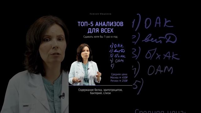 😎 ТОП-5 главных #анализ Как узнать о #здоровье нужное и не разориться #витамины #витамин