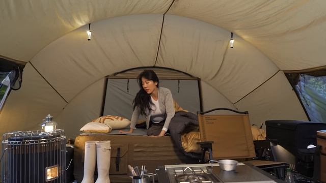 КАМПИНГ ПОД СИЛЬНЫМ ДОЖДЁМ С НОВОЙ ПАЛАТКОЙCAMPING IN HEAVY RAIN WITH A NEW TENT