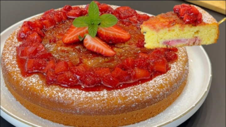 Вкуснейший клубничный ПИРОГ...🥧🍓😋    Рецепт в описании ✍️