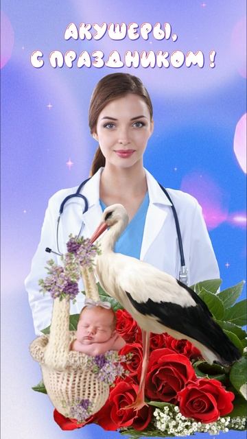 С Международным Днем Акушерки! Открытка-поздравление