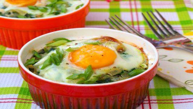 Рисовая запеканка со шпинатом