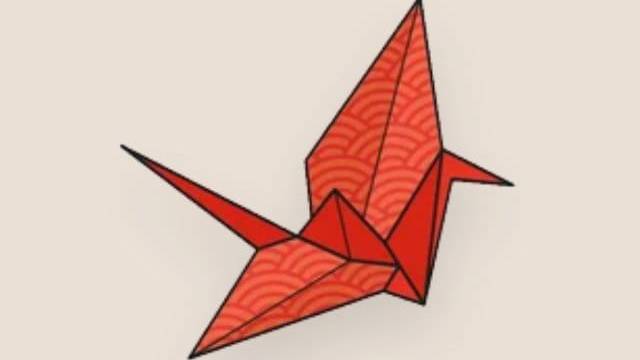 Оригами Журавлик из бумаги A4