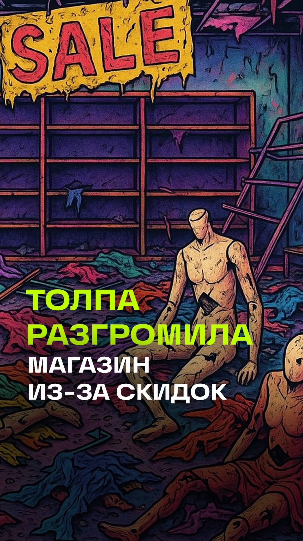 Толпа в Дагестане разрушила магазин одежды