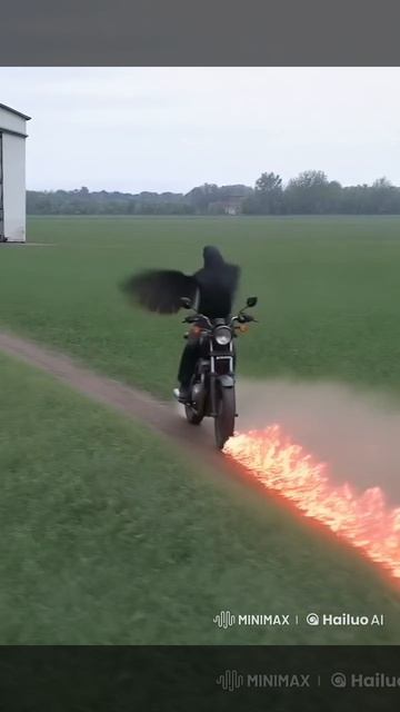 Ворон на мотоцикле