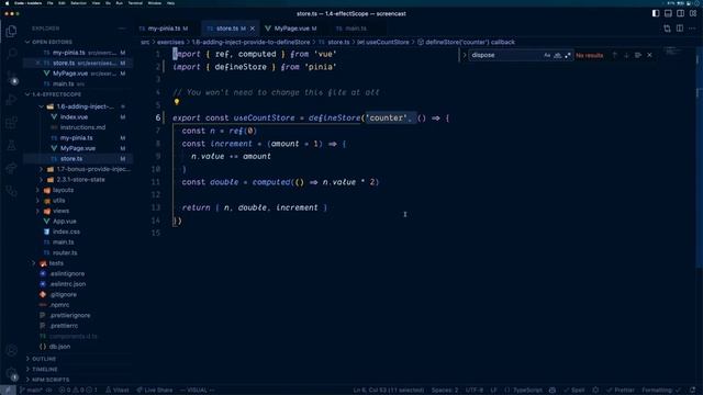 11. 2.1 - Quick start with Pinia